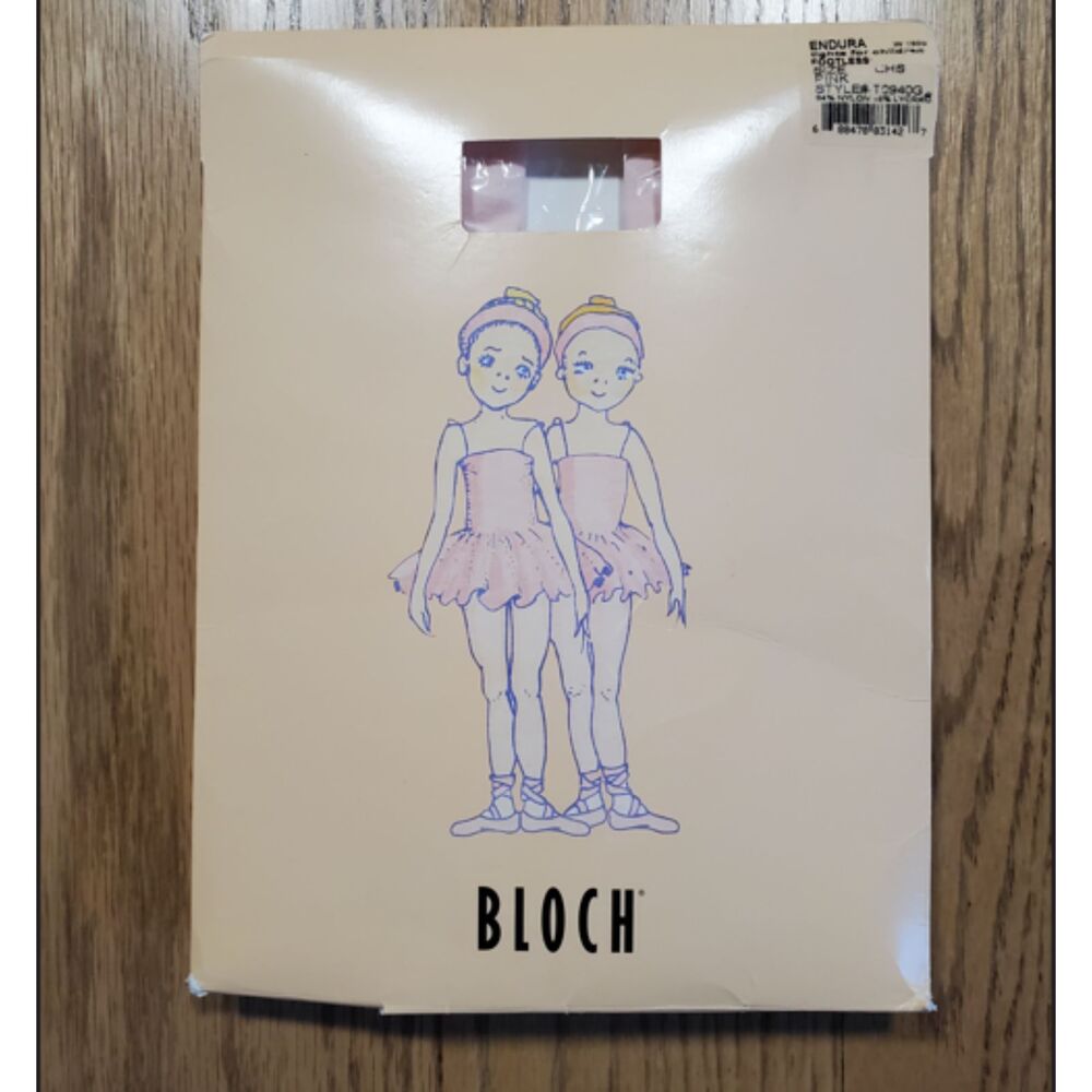 BLOCH Size CHS Footless Tights Baby Pink Style# T00940G VGUC